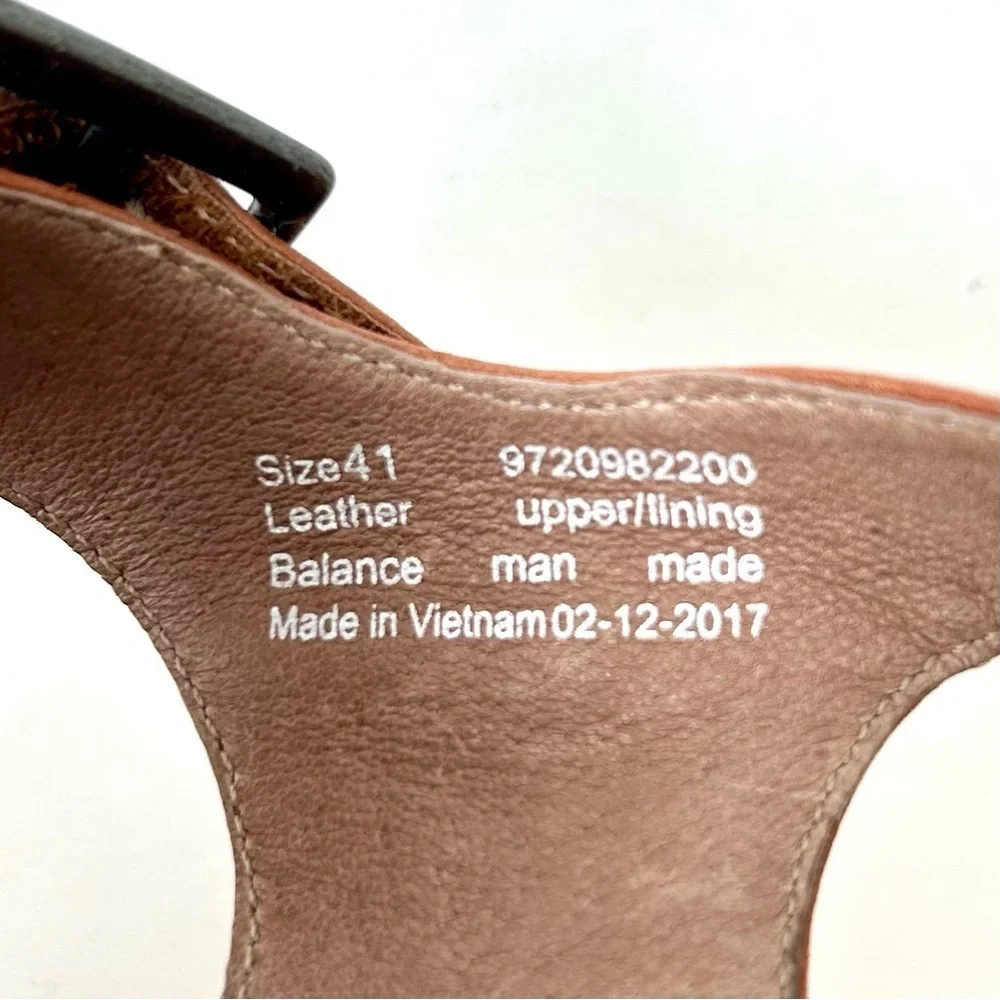 Dansko Jen Platform Sandals Brown Leather Ankle Strap Size 41